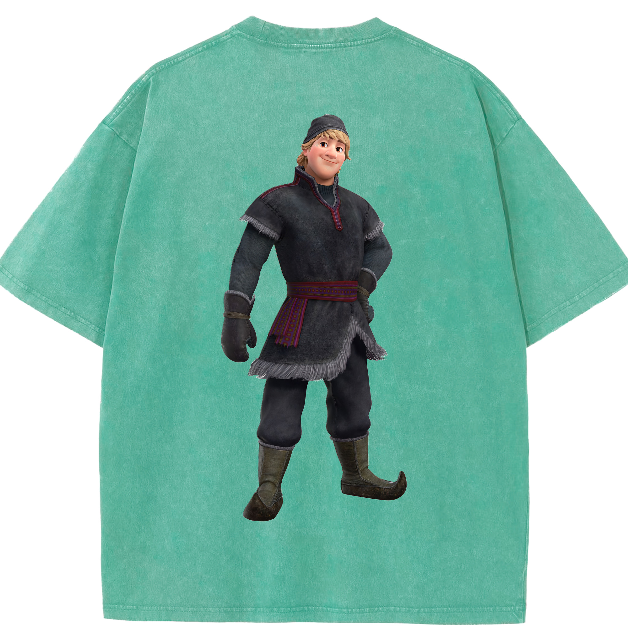 （画像用） アナと雪の女王 アンナ エルサ Frozen Anna Elsa 綿100% ヴィンテージ風 半袖Tシャツ（背面プリント）